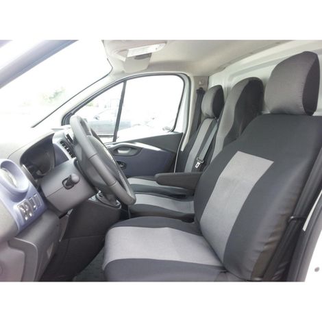 Premium-/Luxus-Sitzbezüge für Vordersitze für Opel Vivaro 2014+ / Renault Trafic, grau