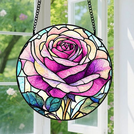 30cm Suspension décorative vitrale pour fenêtre, pour salon cosy, cadeau pour amateur de confort (1/5)