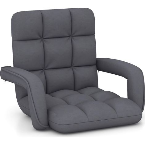 COSTWAY Floor Gaming Chair Adults 6-Position Adjustable Lazy Sofa Chair (1/5)