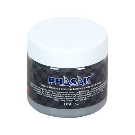 Phasak DTA 052, contenitore di silicone termico de 50 g, dissipazione del calore de  per processori e schede grafiche, conduttività 1.695 W/m-K, non tossico, grigio