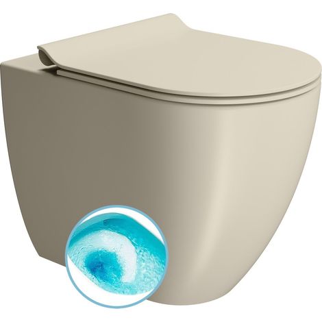 Cuvette de WC PURA, Swirlflush, 36x55cm, Siphon en S/Siphon en P, creta dual-mat (1/2)
