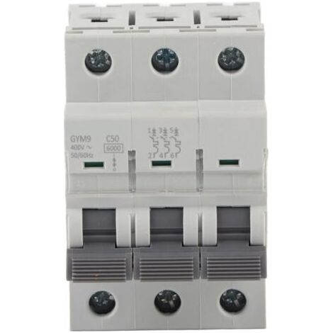 Eosnow Disjoncteur tripolaire GYM9-C65 400 VCA 50/60 Hz IP20, protection contre les fuites électriques