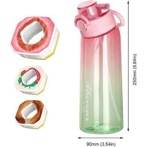 Gourde Air Water Up 900 ml, pack de démarrage Air, gourde aromatisée avec capsules parfumées pour le camping, bleu-orange + 3 anneaux aléatoires bleu-orange (1/3)