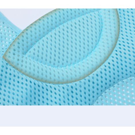Chaise de bain pour bébé avec poignée respirante et réglable et filet antidérapant (bleu) (1/5)