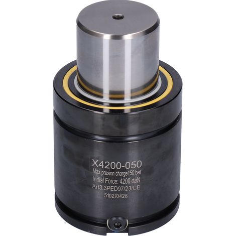 Vérin à gaz azote comprimé avec orifice de gonflage, force initiale 42000N, série 4200 YX4200-050, cylindre hydraulique industriel haute pression (1/5)