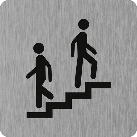 Plaque de porte Escalier - Aluminium brosse 100x100mm - 4384115