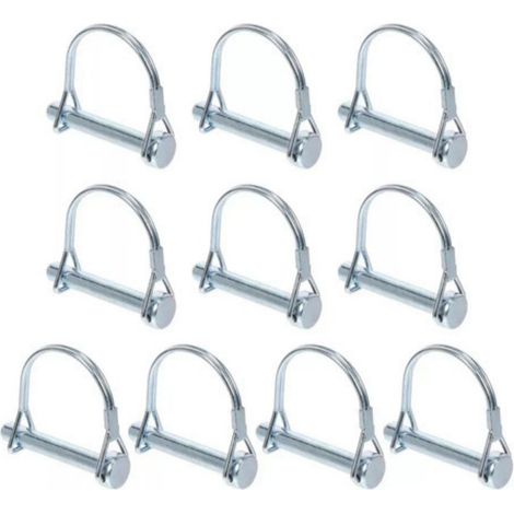 Sollbry 6mm x 50mm (DxL) Goupille de Verrouillage d'Arbre-10Pcs - Idéal pour les Remorques Agricoles et la Pelouse–Goupille d'Attelage Ronde,Ton Argen (1/5)