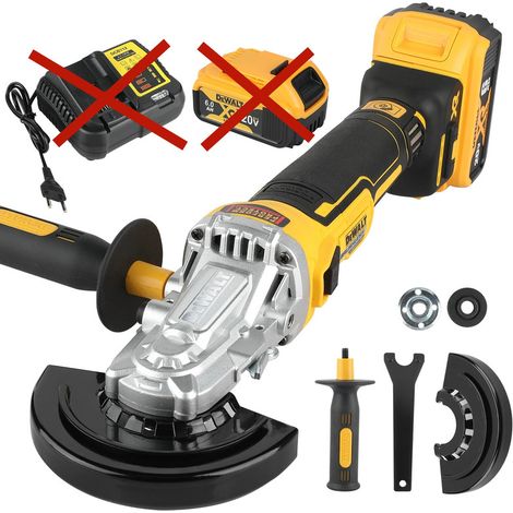 Meuleuse d'Angle Sans Fil DEWALT DCG405FN 18V, Tronçonneuse de Précision à Tête Plate 125mm, Outil Professionnel Brushless, Machine Nue