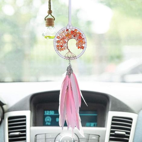 Arbre de vie attrape-rêves voiture, mini capteur de rêves pour décoration salon et chambre d'enfant, porte-bonheur artisanal (1/5)