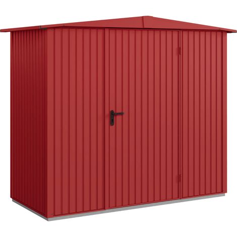 Hörmann Metall-Gerätehaus Berry Classic mit Satteldach Typ 1, 259 x 121 cm, purpurrot, 3,1 m², 1-flüglige Tür (1/5)