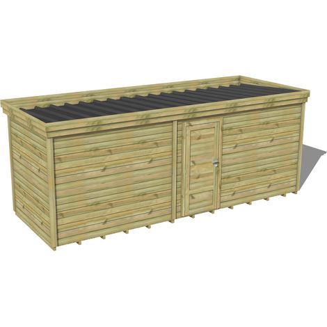 ABRI DE JARDIN bois traité 27mm, 6,5x2,1m, 14m2, Plancher