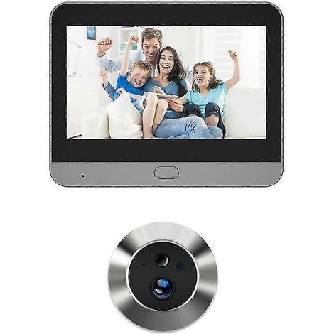 Caméra de porte Smart Tuya 3MP 2.4G WiFi avec détection automatique visionneuse de porte numérique sans fil couleur argent szsh515 (1/4)