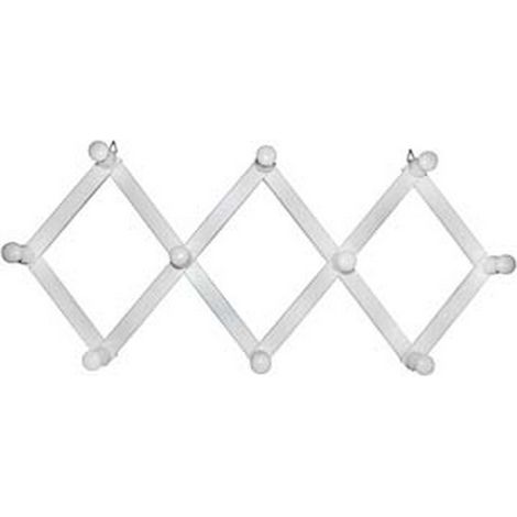 1PZ APPENDIABITI ESTENSIBILE IN LEGNO 10 POSTI BIANCO - cm.32x79