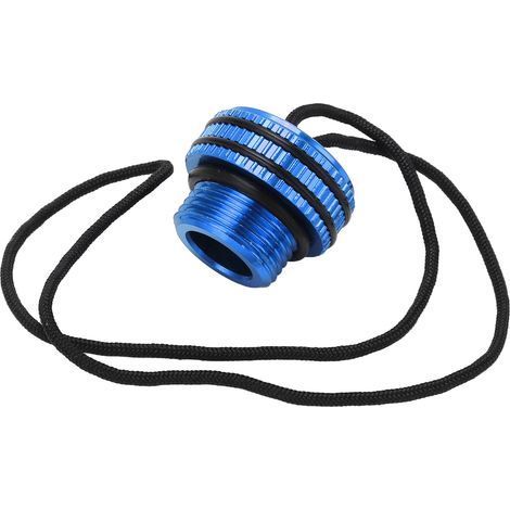 Staubschutzkappe für DIN-Tauchflaschenventil mit blauer Kordel (1/5)
