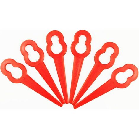 100pcs Lames en plastique rouge L76 12x7mm - Accessoires de remplacement pour coupe-bordures sans fil Einhell (1/5)