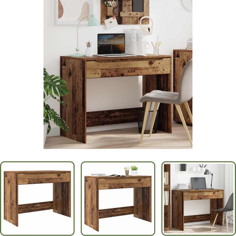 vidaXL Bureau moderne - Bureau Bois ancien 100 x 50 x 78 cm Bois d’ingénierie (1/5)