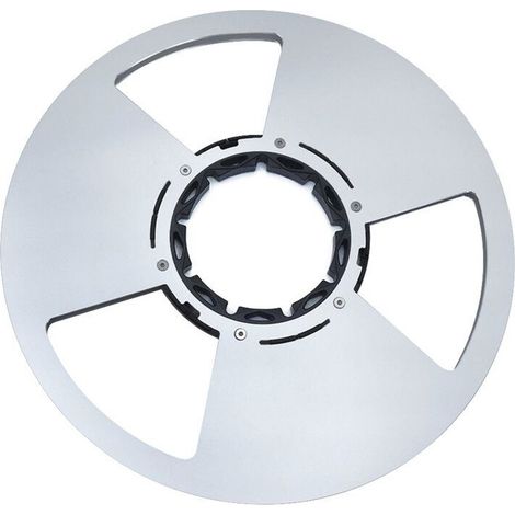 Bobine de Bande Vide de 10 Pouces, 3 Trous, Bord de Moyeu en Aluminium Poli pour Magnétophones, Argent