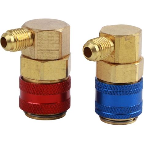 2-piece AC quick coupler connector collector fluoride converter adapter for R134a system car. (1/5)