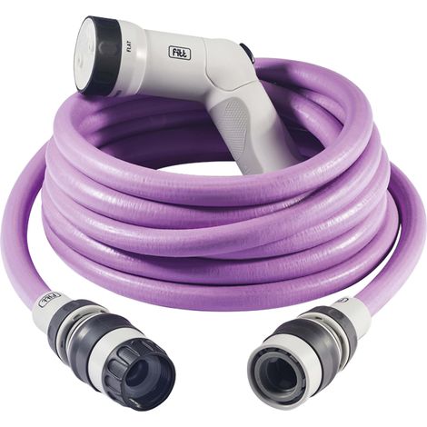 FITT IKON 25 m - Gartenschlauch, ausziehbar, kompakt, leicht und sofort einsatzbereit, mit Multifunktions-Pistole, Lavander