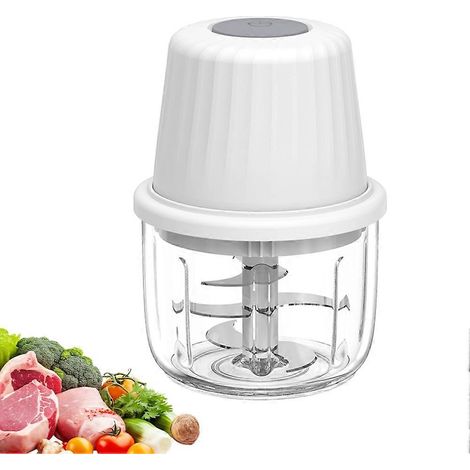 Presse-ail électrique 400 ml, mini hachoir multifonction, broyeur à viande, mixeur à légumes, chargement USB (1/5)