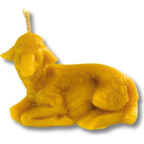Candela a forma di agnello pasquale, 100% cera d'api