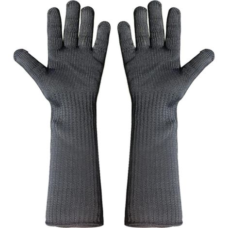Gants résistants aux coupures, Gant résistant aux coupures niveau 5 Protection fil d'acier sécurité boucher cuisine jardin travail pêche ménage gant appliquer à boucher viande couper huître décoquilla (1/5)