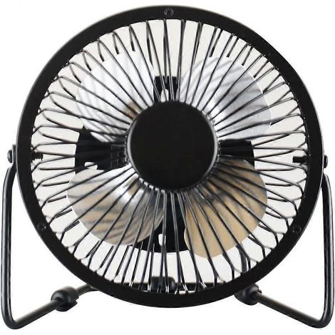 Mini-USB-Tischventilator (Metallgehäuse, starker Luftstrom, leiser Betrieb), schwarz