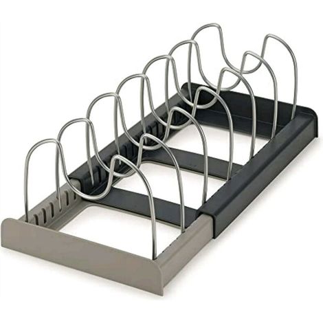 Organisateur de cuisine à tiroir extensible support de rangement de pour vaisselle et casseroles (1/4)