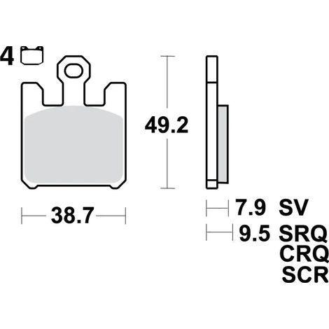 Kit de plaquettes de frein, frein à disque TRW MCB742SV KAWASAKI