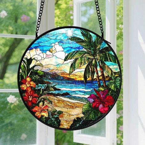Capteur de soleil en vitrail - décoration spirituelle 15cm (1/4)