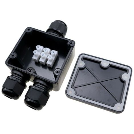 2 Pièces Boîte de Jonction étanche IP68, Boite de Derivation Etanche Exterieur, Boîtier de Connecteur de Câble 3 Voies Connexions pour Câble Ø5mm-9mm, A