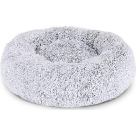 Panier rond pour chien et chat avec coussin, en forme de donut, Ø 50 cm, dimensions extérieures : gris clair (1/5)