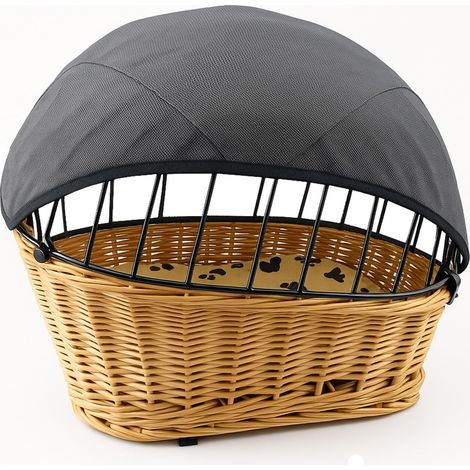 Voile d'ombrage pour panier de vélo pour chien et panier de vélo - Grand filet de protection réglable pour chien - Respirant, résistant au vent et à la poussière, sûr et stable - Pour presque tous les (1/5)