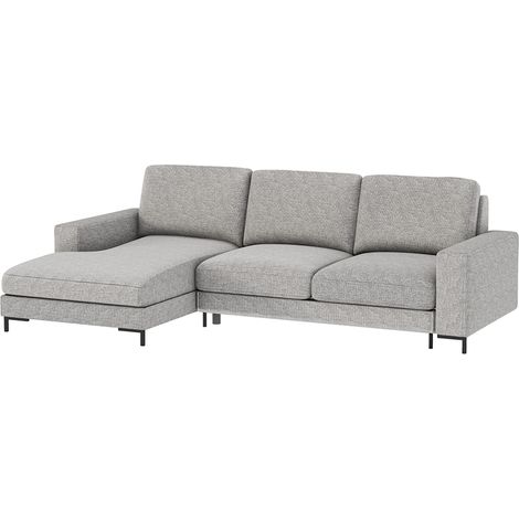 Selsey MOKPEO - Ecksofa in Hellgrau mit Schlaffunktion, Bettkasten und Easyclean-Stoffbezug, 244 cm breit (Ottomane links) (1/4)