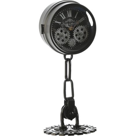 Reloj Sobremesa Metal Cristal 18X17X40,5 Negro (1/5)
