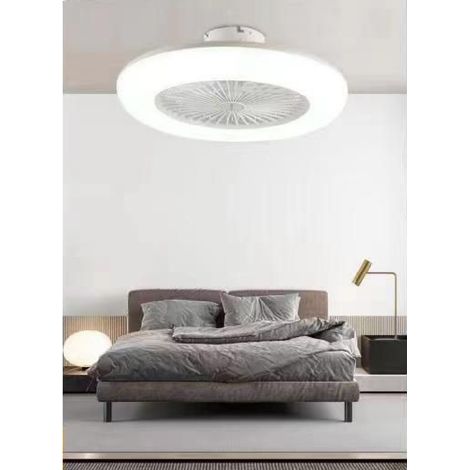 TrAdE Shop Traesio - Plafoniera Moderna Led A Soffitto Ventilatore Luce Dimmerabile 3000k-6500k 60004 -