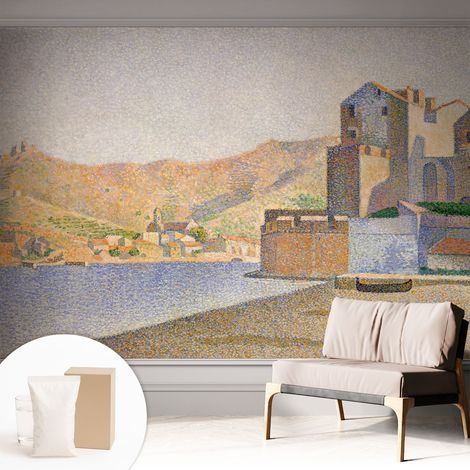 Fototapete Tapete Vliestapete mit Kleber - trendige Wanddeko - Schlafzimmer - Wohnzimmer Sommerlicher Hafen 312x219 cm (1/5)