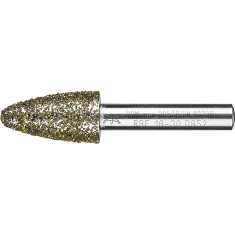 PFERD TOOLS Diamant-Schleifstift Rundbogen Ø16,0mm Schaft-Ø8 mm D852 (sehr grob) zum Schleifen von Grau-und Sphäroguss (1/4)