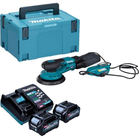 Makita BO 002 CGD201 Levigatrice rotorbitale a batteria 40 V max. 150 mm 5,0 mm di corsa Brushless + 2x batteria 2,5 Ah + caricatore + Makpac