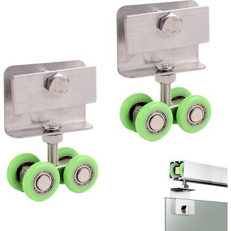 Roulette Porte Coulissante Douche – Galet de Porte Coulissante Ultra-lisse, Rail Coulissant pour Portes Suspendues et Placards, Installation Facile et Silencieuse (1/5)