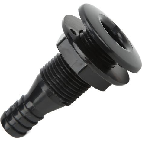 Through-Hull Straight Hull Fittings for Boats 5/8" Impact Resistant Straight Hose Connector Accessory for Marine Boats (Black) (1/5)