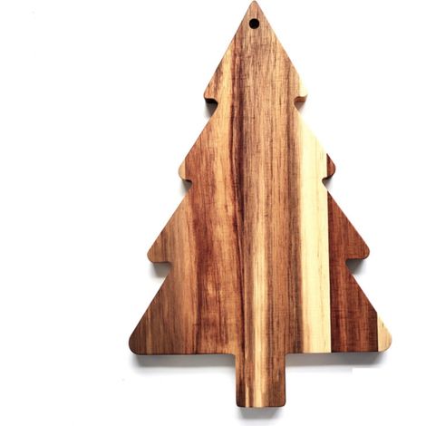 Planche À Découper Forme Arbre De Noël - Planche En Bois Naturel Pour Fromage Fruits Et Pâtisseries - Idéale Pour Fêtes Familiales Et Rassemblements - 1 Pièce (1/5)