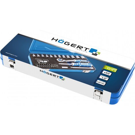 Ensemble d'outils Hogert HT1R485 1/4'' 53 unités