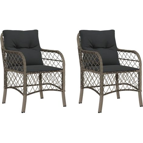 Maison Exclusive - Sillones de jardín con cojines 2 uds ratán sin