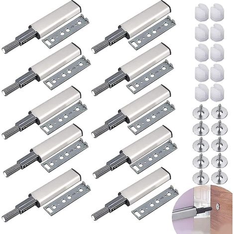 Packung mit 10 magnetischen Push-to-Open-Verschlüssen für Schranktüren und Schubladendämpfer Öffnen und Schließen mit einfachem Druck.