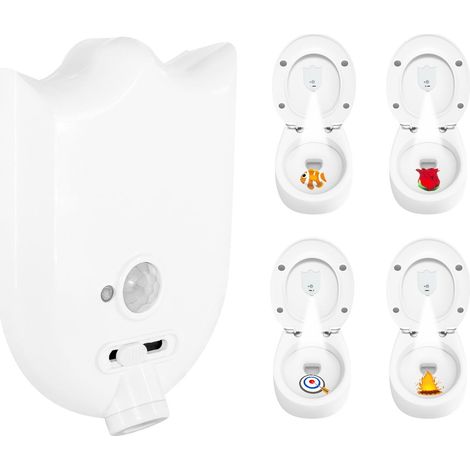 Luminaire De Toilette - Détecteur De Présence Humaine - Projection De Motifs - Alimenté Par Piles - 9.8 X 6.7 X 3 Cm - 1 Pièce (1/5)