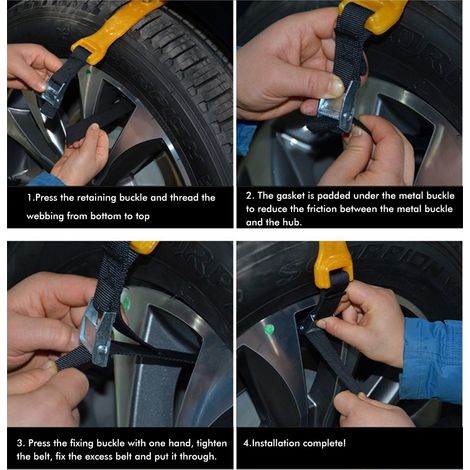 10PCS Chaînes à Neige Universelles pour Voiture Anti-Dérapage Pneus, Chaînes de Traction Sécurité pour Neige Boue Montée Côte (1/5)