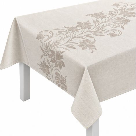 Tovaglia Antimacchia "Loto Beige" Idrorepellente Rettangolare 100% Poliestere 200 g/m² Stampata in Digitale - DIMENSIONE: 140x180cm (1/3)