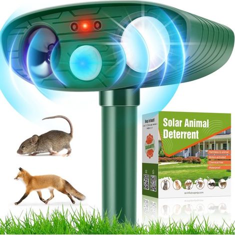 Répulsif ultrasons chats renards, détecteur PIR et LED, étanche (Jardin) (1/5)