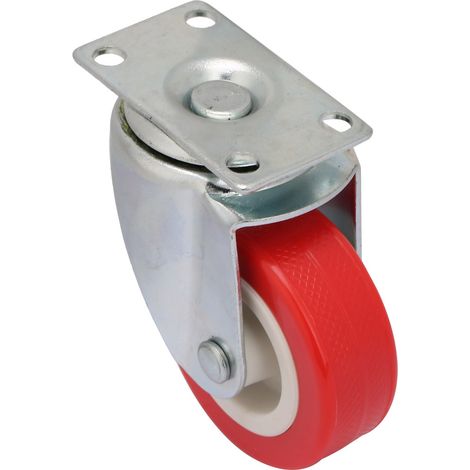 4 roulettes pivotantes 2 pouces avec platine supérieure, roues PVC à capot pour chariot de meubles (1/3)